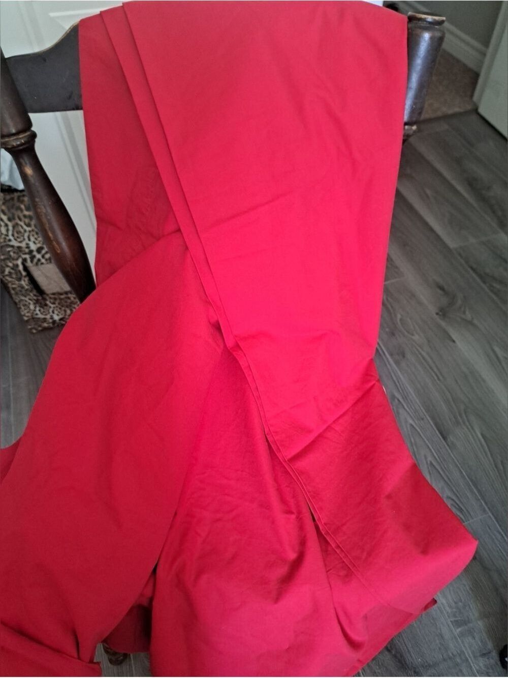 RL Ralph LAUREN 100% cotton Red top flat Queen sheet shabby chic cottage core